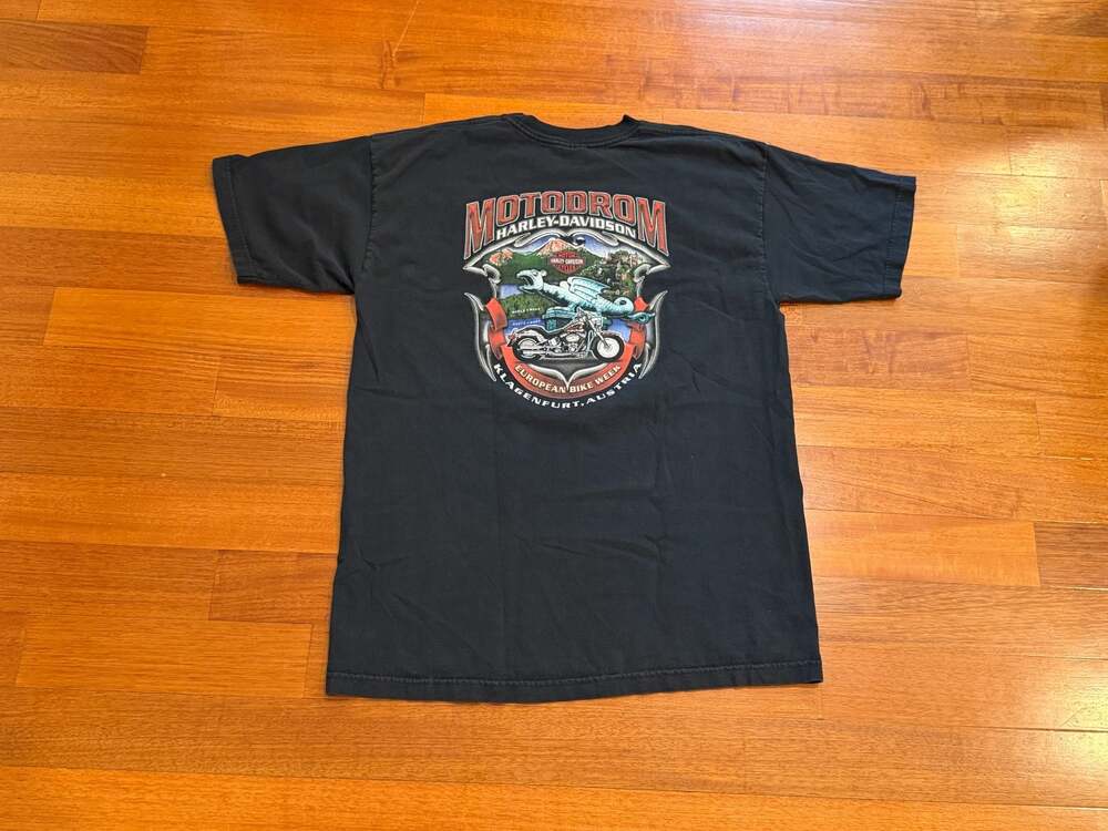 Harley-Davidson Motorcycles Flames T-Shirt XL Black Men's Motodrom European Bike - Picture 6 of 7